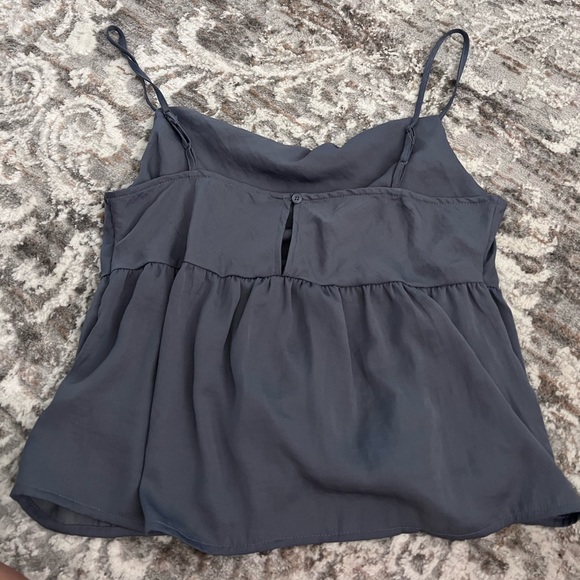 Women’s American Eagle Cowl Neck Cropped Tank Top - Size Medium - Dusty Blue - Picture 4 of 4